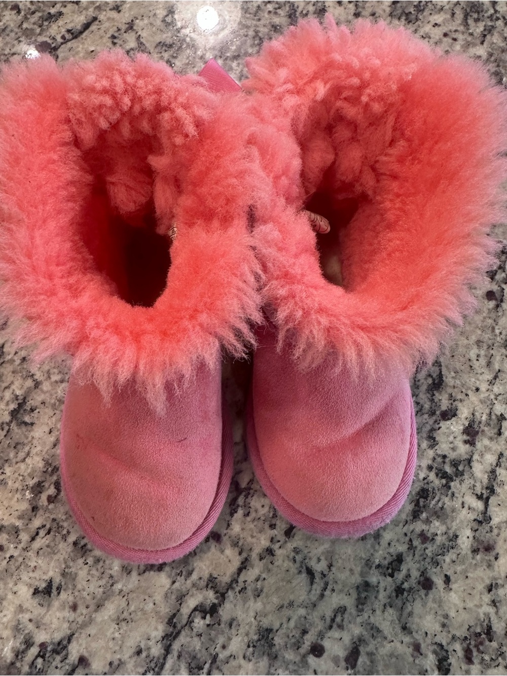 UGG Girls Pink Bailey Bow Boots Size 8 Toddler